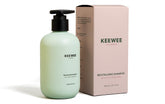 SRILabs KEEWEE shampoo bottle closeup for gentle, color-safe cleansing.