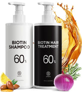 Srripo dual-essence shampoo bottle close-up showing premium herbal formula for fuller hair