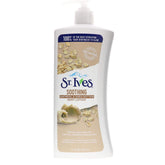 St. Ives body lotion oatmeal and shea butter packaging shown for deep hydration