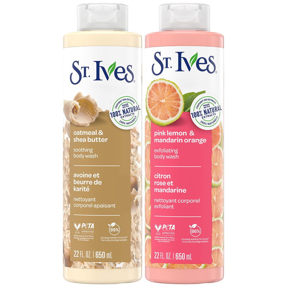 St. Ives body wash variety pack front view for daily cleansing and spa-like routine