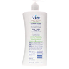 St. Ives Nourish and Soothe lotion texture close-up showing creamy, hydrating formula for daily use.