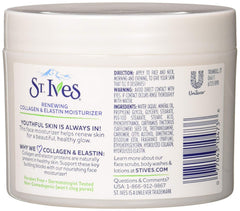 St. Ives Renewing Collagen Elastin Moisturizer jar closeup shows creamy texture