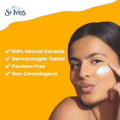 St. Ives cream swirl on skin suggests smoothing and a soft finish