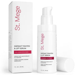 St. Mege Face Lift Cream tube close-up showing smooth texture for instant tightening