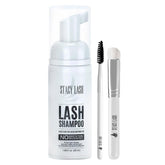 STACY LASH eyelash-extension shampoo bottle showing gentle cleansing for lashes.