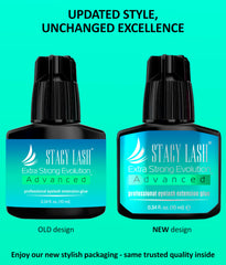 STACY LASH glue nozzle closeup shows precise application for controlled lash extensions.