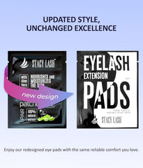 Stacy Lash hydrogel eye pads with adhesive back layer for secure lash extension sessions.