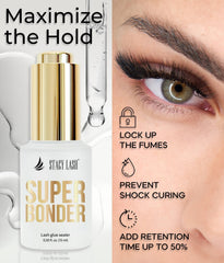 STACY LASH Super Bonder dropper cap demonstrates precise, mess-free dispensing