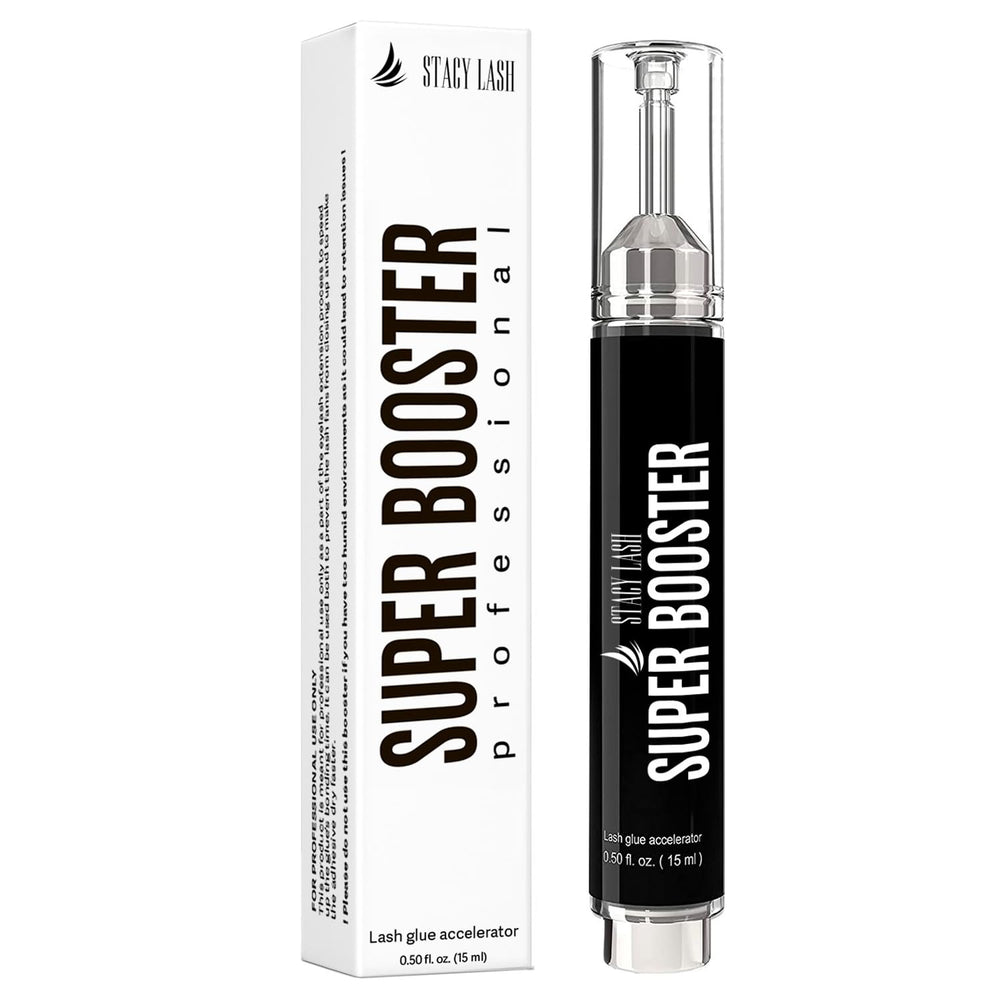 STACY LASH Super Booster bottle closeup for fast-drying lash bond