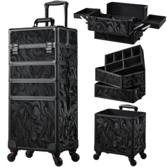 Stagiant Alpine Black Travel Case with generous storage for on-the-go makeup organization