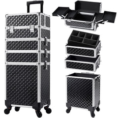 Stagiant rolling makeup case front view for on-the-go organization.