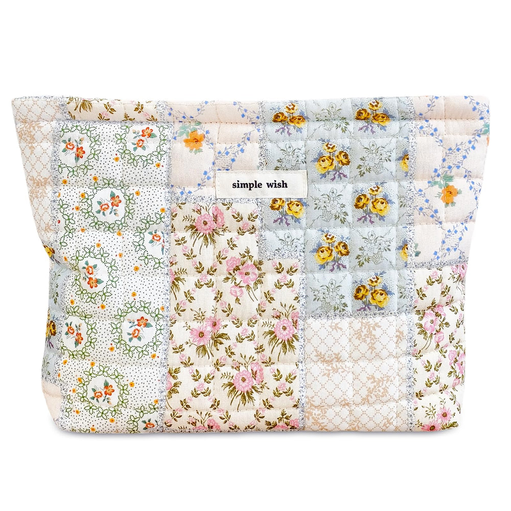 STARDW makeup bag floral cover for stylish on-the-go organization.