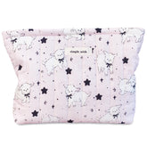 STARDW cotton quilted makeup bag with floral design, ideal for daily cosmetics organization