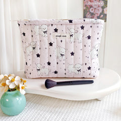 STARDW floral zipper pouch keeps brushes secure during travel
