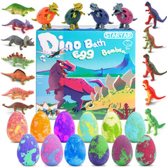 STARYAR bath bombs dinosaur eggs set splash vibrant colors for fun, creative bath time