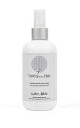 Static Blok bottle front view demonstrates long-lasting anti-static protection for hair.
