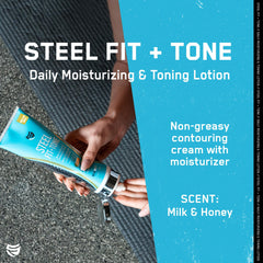 SteelFit Firming Body Lotion being applied to skin for contouring and smoothing