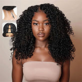 Sterly V Part Wig closeup shows no-lace seamless scalp look