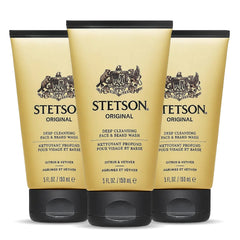 Stetson face-beard moisturizer bottle closeup showing non-greasy hydration for daily use.