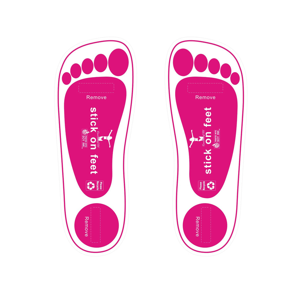 STICKONFEET Premium Feet Pads packaging showing hygienic disposal solution for spray tanning sessions.