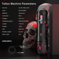 STIGMA pro tattoo machine pen in action demonstrates smooth shading and outlining potential.