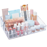 STORi Audrey clear vanity organizer front view keeps cosmetics neatly accessible.