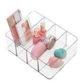 STORi 4 compartimentos, organizador plástico claro, útil para maquillaje y organización.