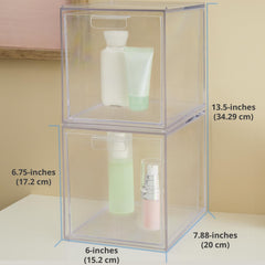 STORi Audrey stackable bin clear-drawer-open reveals contents at a glance