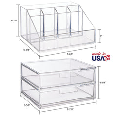 STORi Chloe double-drawer organizer top view for compact, versatile storage.