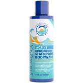 Stream2Sea shampoo bottle pouring for reef-safe cleansing on the go.