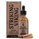 Striking Viking beard oil bottle with dropper for precise daily application and growth support.