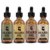 Striking Viking beard oil vanilla bottle for daily grooming and a softer, shinier beard.