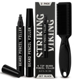 Striking Viking beard pencil filler two-pack in jet black smooths gaps for a polished look.