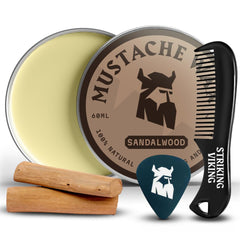 Striking Viking mustache wax tube with cap, delivers controlled hold for sharp daily grooming.