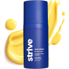 Strive retinal serum tube being applied for fragrance-free anti aging care