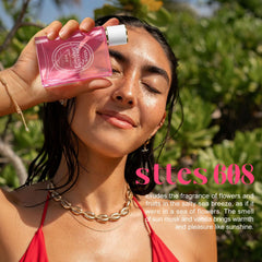 Sttes Perfume 608 tropical seaside image hints at vanilla and jasmine notes.