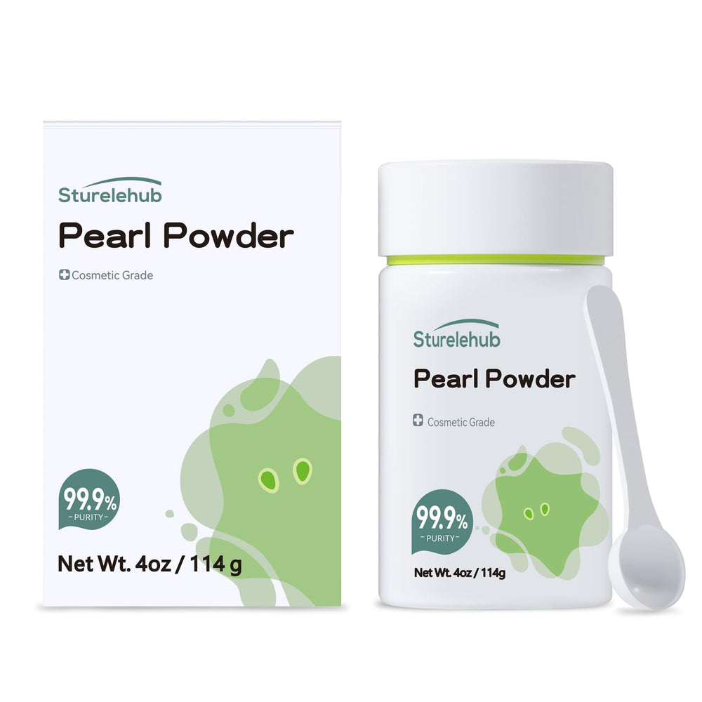 Sturelehub pearl powder packaging close-up for premium DIY skincare.