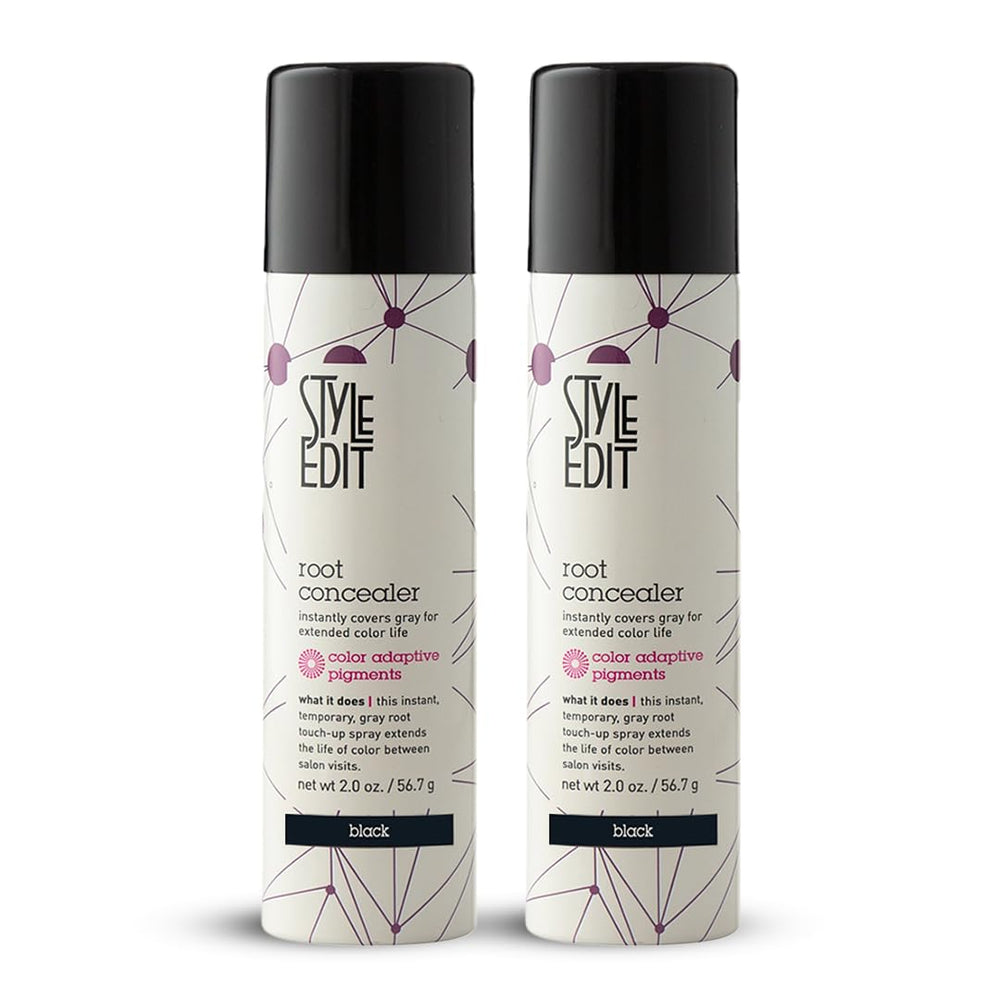 STYLE EDIT Black Root Concealer Bottle provides quick at-home root coverage.