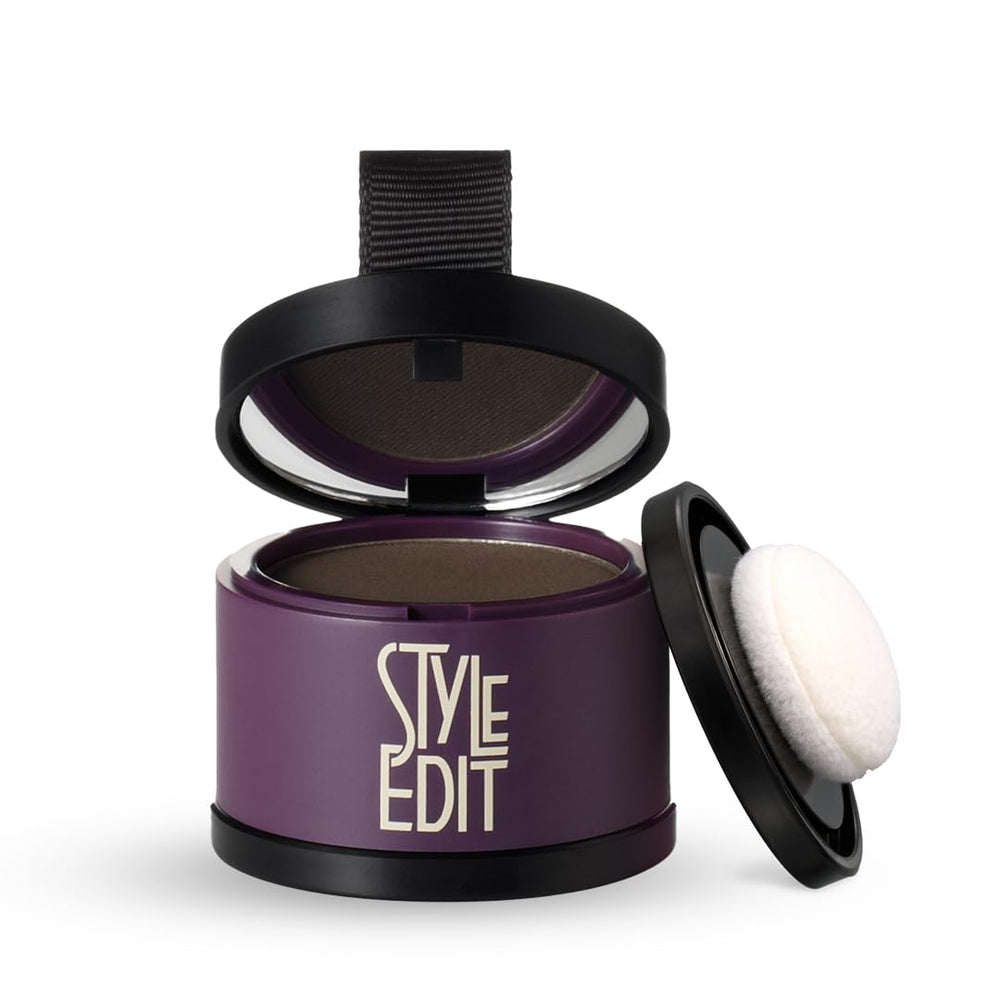 Style Edit Root Touch Up Powder packaging for on-the-go root coverage