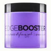 Style Factor EDGE BOOSTER bottle closeup highlighting alcohol-free hold and shine.
