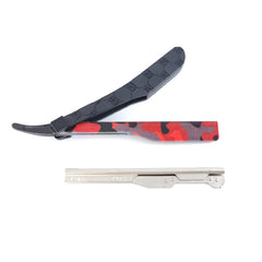 StyleCraft Deluxe Line camo red razor close-up for precise line work