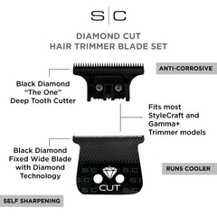 StyleCraft Diamond DLC blade self-sharpening design extends blade life