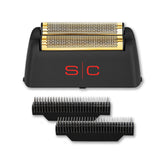 StyleCraft Rebel shaver gold titanium foil head delivers smoother glide for sensitive skin.
