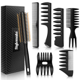 Stylemate men's hair styling combs with roller brush delivering volume for textured quiffs
