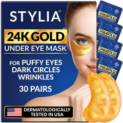 Stylia 24k gold under eye patches glow and refresh the eye area.