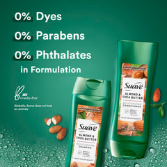 Suave Almond & Shea Butter set box, representing a salon-quality routine at home.