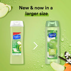 Suave Fruit Blend Oil Essence detail highlights skin-softening formula