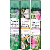 Suave dry shampoo rosemary-mint bottle refreshes roots between washes
