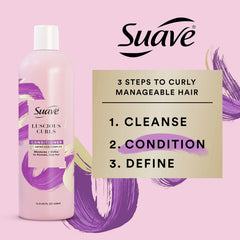 Suave Luscious Curls Conditioner curls spirals appear hydrated and defined