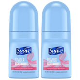 Suave Powder Roll-On Deodorant bottle showing 24-hour protection feature